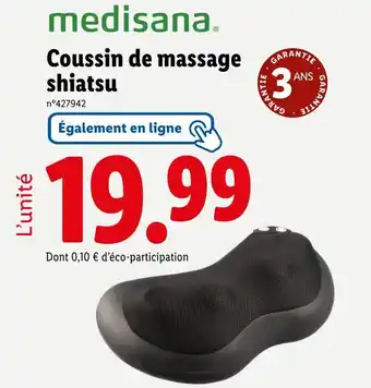 Lidl medisana Coussin de massage shiatsu offre