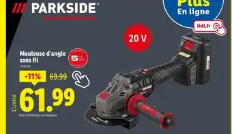 Lidl Parkside Meuleuse d'angle sans fil offre