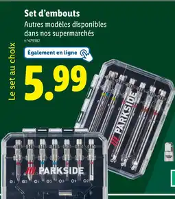 Lidl PARKSIDE Set d'embouts offre