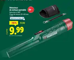 Lidl PARKSIDE Détecteur de métaux portable offre