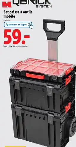 Lidl QBRICK SYSTEM Set caisse à outils mobile offre