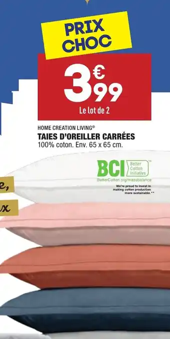 ALDI Taies d'oreiller carrées offre
