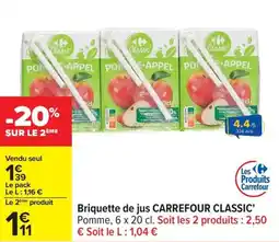 Carrefour Drive Briquette de jus carrefour classic' offre