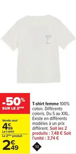 Carrefour Drive T-shirt femme 100% offre