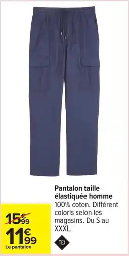 Carrefour Drive Pantalon taille élastiquée homme offre