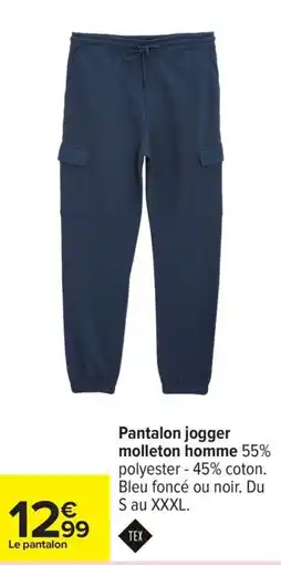 Carrefour Drive Pantalon jogger molleton homme offre