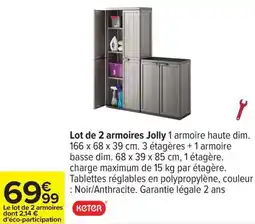 Carrefour Drive Lot de 2 armoires Jolly offre