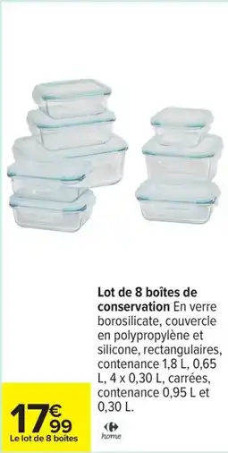 Carrefour Drive Lot de 8 boîtes de conservation offre
