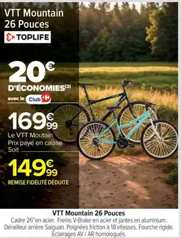 Carrefour Drive TOPLIFE VTT Mountain 26 Pouces offre