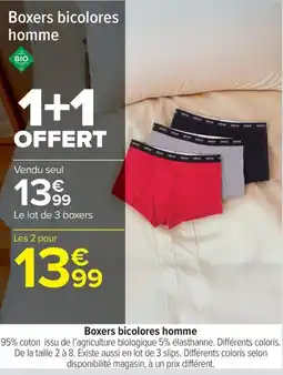 Carrefour Drive Boxers bicolores homme offre