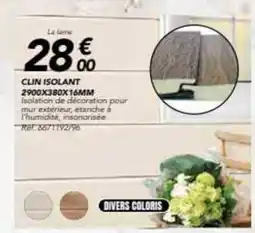 Les Briconautes Clin isolant 2900x380x16mm offre
