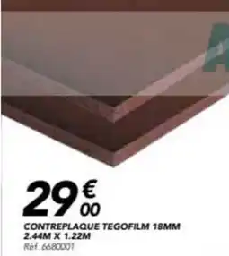 Les Briconautes Contreplaque tegofilm 18mm 2.44m x 1.22m offre