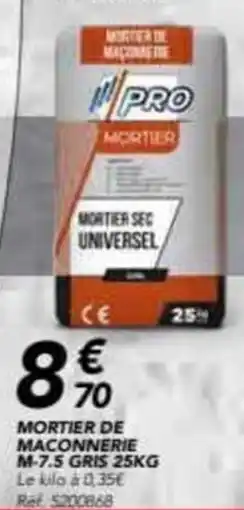 Les Briconautes Mortier de maconnerie m-7.5 gris offre