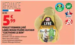 Auchan Supermarché Poulet fermier lyré label rouge filière auchan offre
