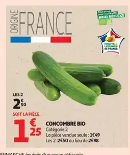 Auchan Supermarché Concombre bio offre