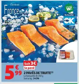 Auchan Supermarché 2 pavés de truite offre