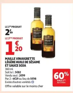 Auchan Supermarché MAILLE vinaigrettlégère huile de sésame et sauce soja offre