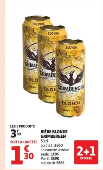 Auchan Supermarché GRIMBERGEN Bière blonde offre