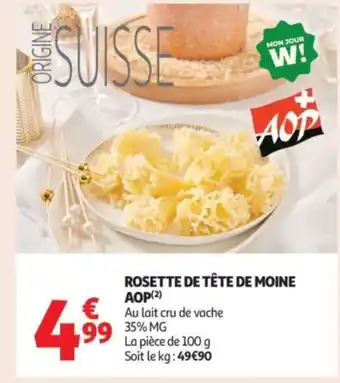 Auchan Supermarché Rosette de tête de moine aop offre