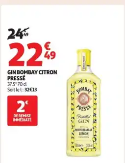 Auchan Supermarché Gin bombay citron pressé offre