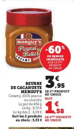 U Express MENGUY'S Beurre de cacahuete offre