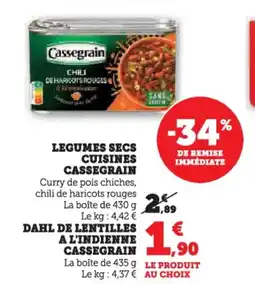 U Express CASSEGRAIN Legumes secs cuisines offre