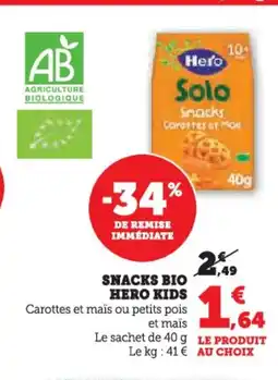 U Express HERO KIDS Snacks bio offre