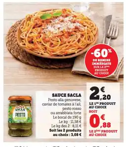 U Express Sauce sacla offre