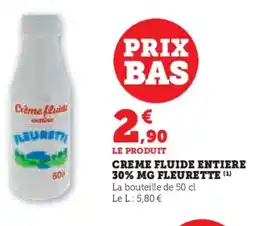 U Express Creme fluide entiere 30% mg fleurette offre
