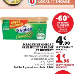 U Express ST HUBERT Margarine omega 3 sans huile de palme offre
