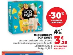 U Express POP FRUIT Mini sorbet offre