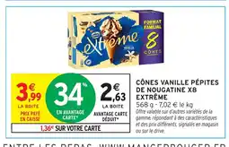 Intermarché Express EXTRÊME Cônes vanille pépites de nougatine x8 offre