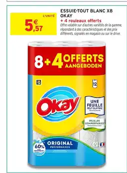 Intermarché Express OKAY Essuie-tout blanx x8 offre