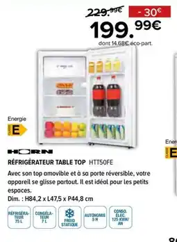 Gitem HORN Réfrigérateur table top HTT50FE offre