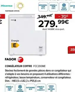 Gitem FAGOR Congélateur coffre FCC200ME offre