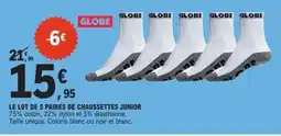 E.Leclerc Sport Le lot de 5 paires de chaussettes junior offre