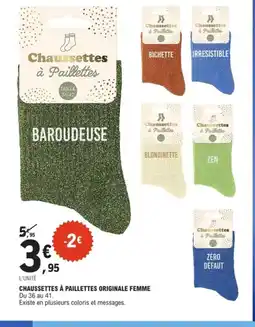 E.Leclerc Sport Chaussettes à paillettes originale femme offre