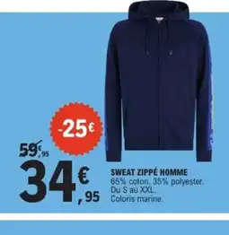 E.Leclerc Sport Sweat zippé homme offre