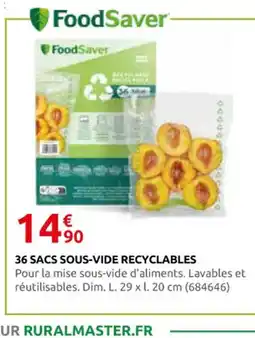 Rural Master 36 sacs sous-vide recyclables offre