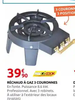 Rural Master Réchaud à gaz 3 couronnes offre