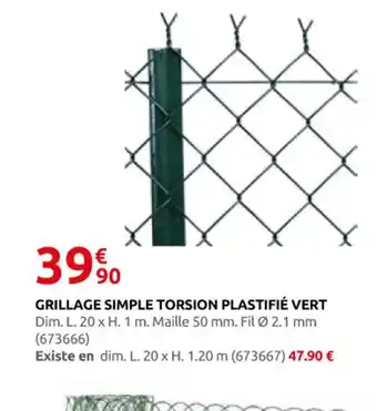 Rural Master Grillage simple torsion plastifié vert offre