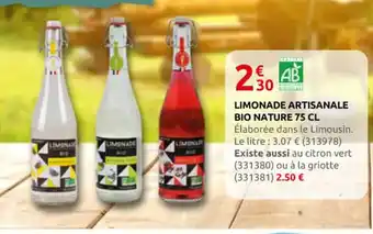 Rural Master Limonade artisanale bio nature offre
