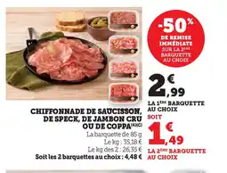 Hyper U Chiffonnade de saucisson de speck de jambon cru ou de coppa offre