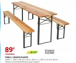 Rural Master Table + 2 bancs pliants offre
