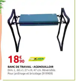 Rural Master Banc de travail agenouilloir offre