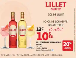 Auchan Lillet apéritif de bordeaux blanc offre