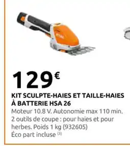 Rural Master Kit sculpte-haies et taille-haies à batterie hsa 26 offre