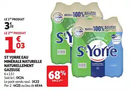 Auchan St yorre eau minérale naturelle naturellement gazeuse offre