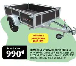 Rural Master Remorque utilitaire côtés bois 2 m offre