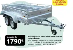 Rural Master Remorque utilitaire renforcée robust 2.50 m 2 essieux offre